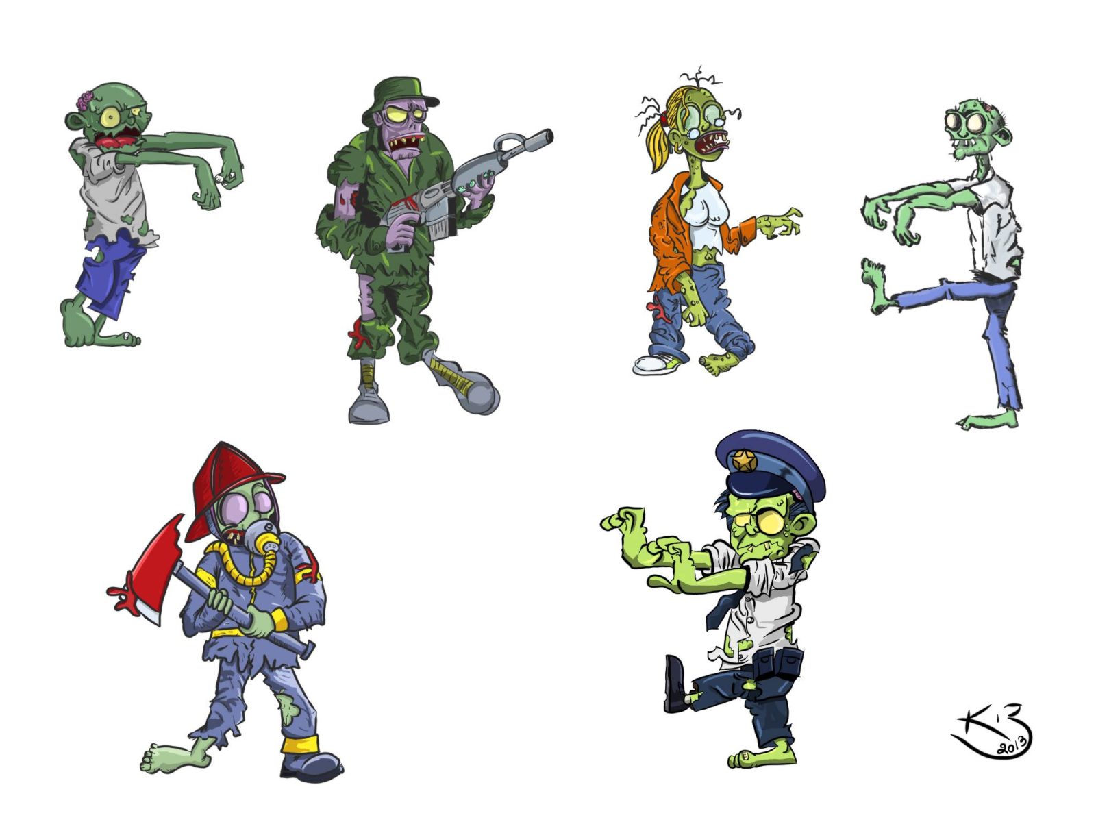 Zombies | 4 hr Per Zombie Drawing Time | 12/11/2013